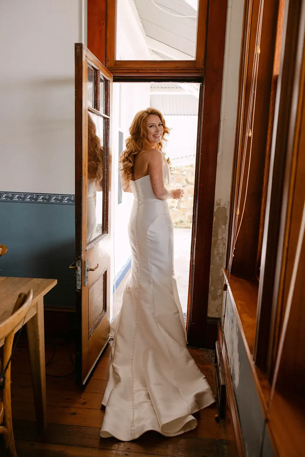 Newcastle Bridal Hair and Makeup, Bride in Doorway